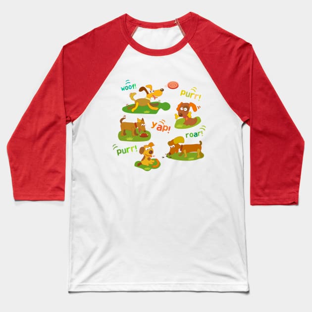 Dogs are playing. Baseball T-Shirt by MrMaster